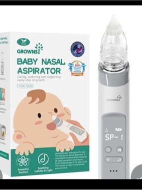 Grownsy Baby Nasal Aspirator - White & Gray